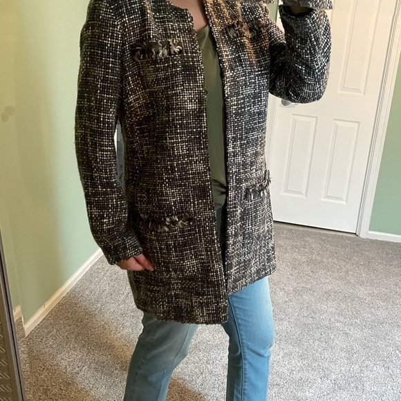 Chico’s tweed jacket Womens 1 medium m coat - Picture 3 of 6